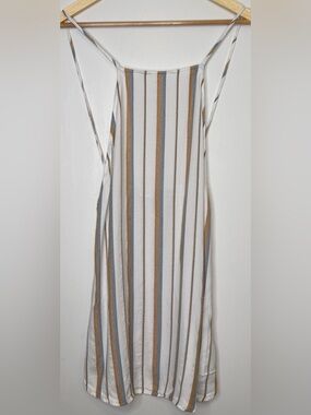 Onia | Blue & Cognac Striped Cutout Mini Dress | Size Small